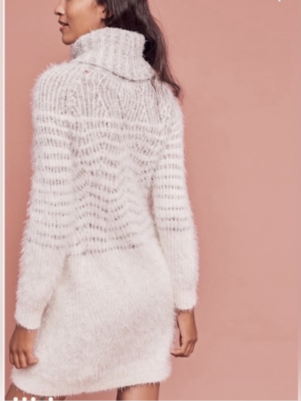 Anthropologie Sleeping On Snow I Shelby Eyelash Wool Alpaca Mix Sweater Dress - Picture 4 of 11